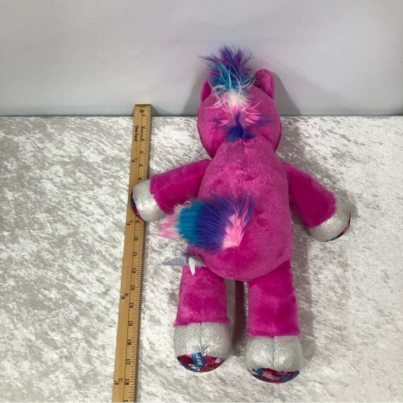 Build A Bear Candy Hearts Unicorn 17 Inch Hot Pink Silver Sparkle Stuffed Animal - Picture 8 of 11
